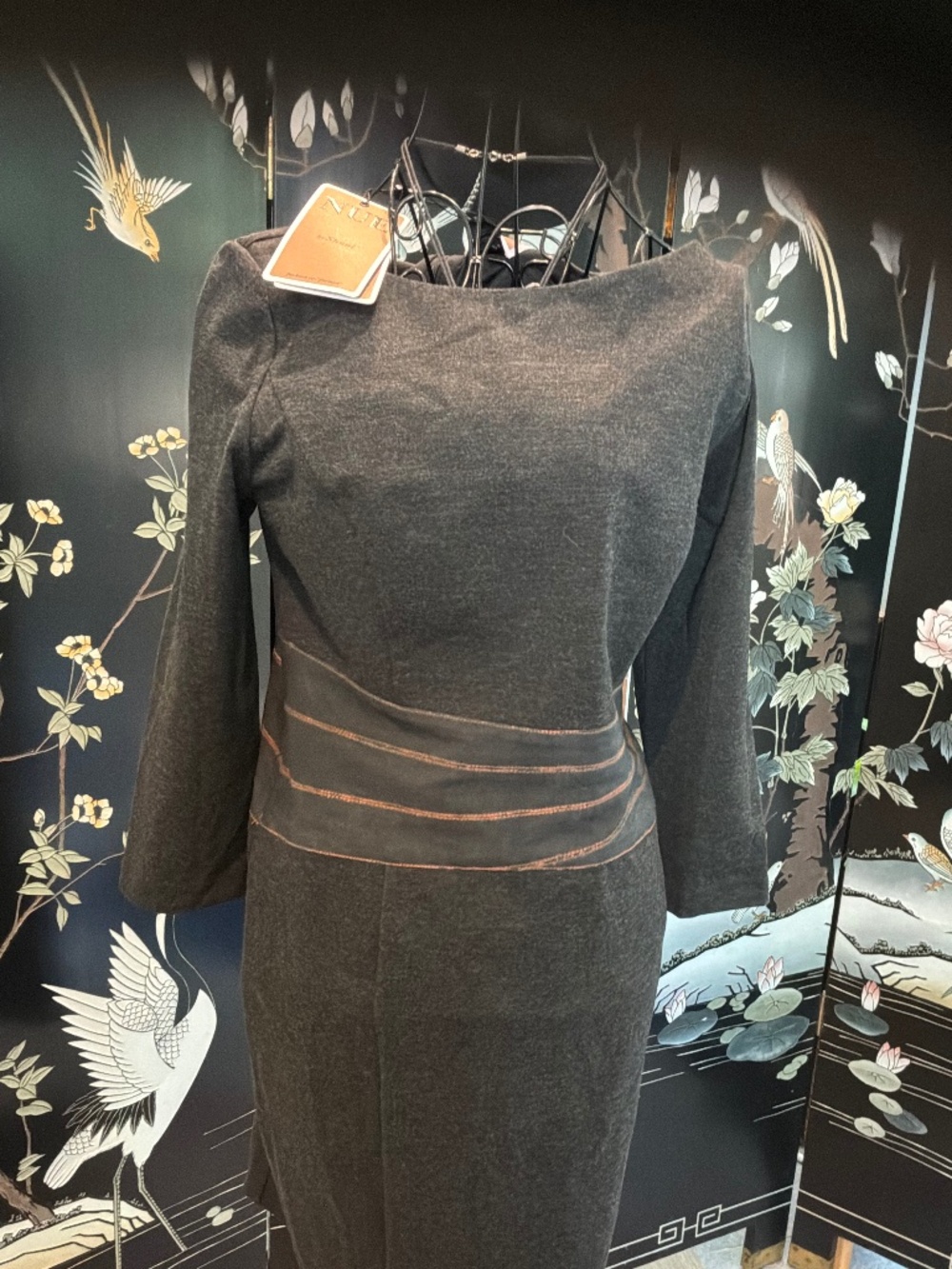 Nue by Shari Size 14 Fitted Gray dress with shaper new with tags